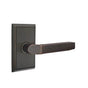 Emtek - Privacy, Rectangular Rosette, Milano Lever, LH, US10B - Oil Rubbed Bronze