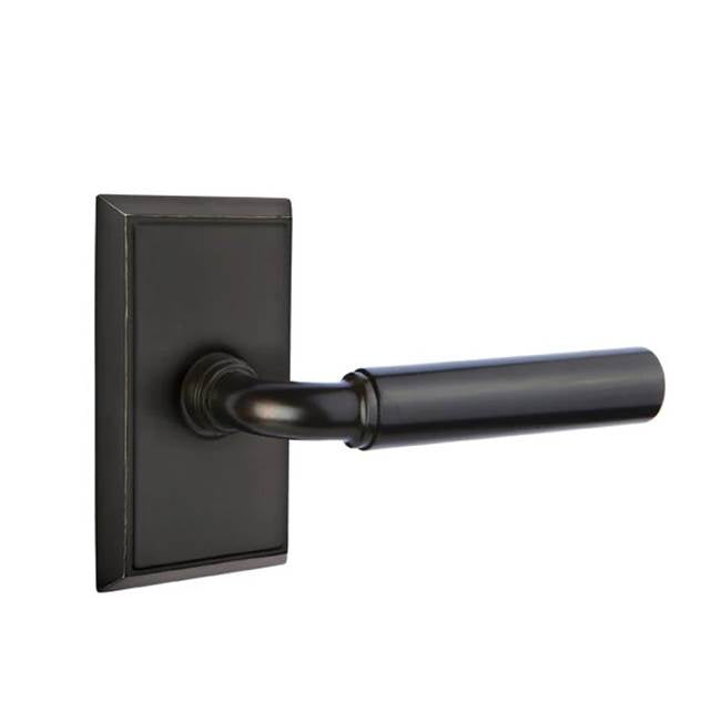 Emtek - Privacy, Rectangular Rosette, Manning Lever, LH, US10B - Oil Rubbed Bronze