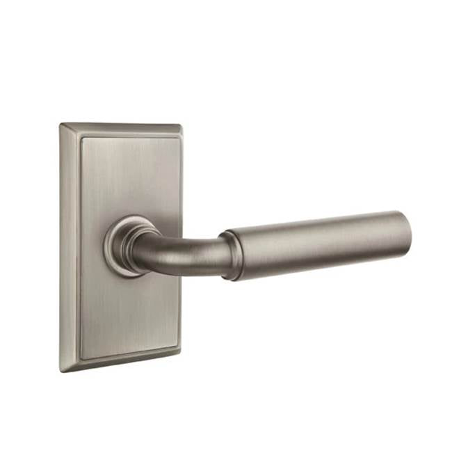 Emtek - Privacy, Rectangular Rosette, Manning Lever, LH, US15A - Pewter