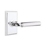 Emtek - Privacy, Rectangular Rosette, Manning Lever, RH, US26 - Polished Chrome