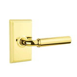Emtek - Privacy, Rectangular Rosette, Manning Lever, RH, US3NL - Unlacquered Brass