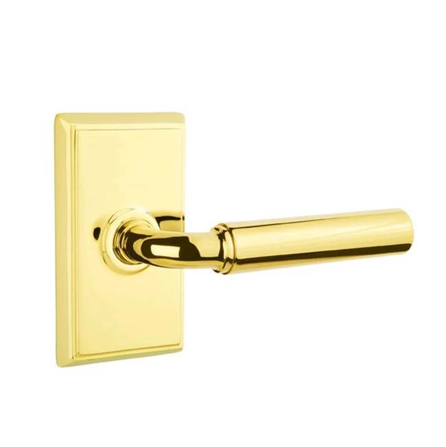 Emtek - Passage, Rectangular Rosette, Manning Lever, LH, US3 Lifetime - Polished Brass