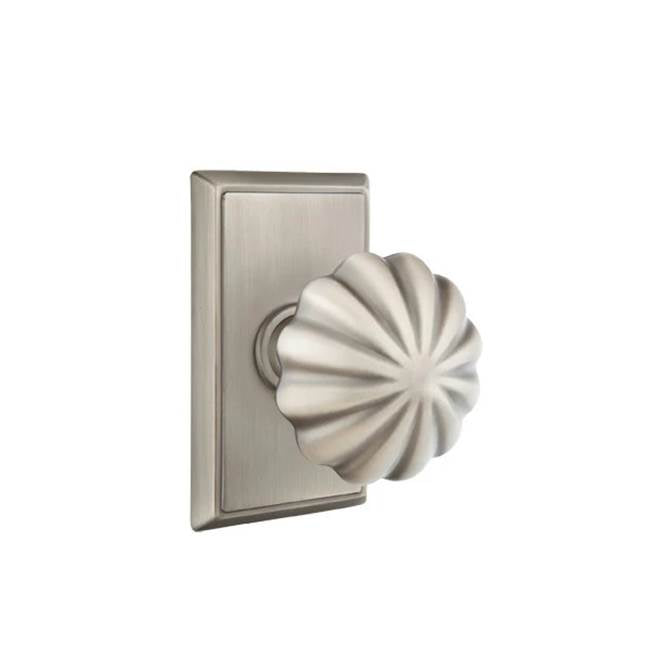 Emtek - Passage, Rectangular Rosette, Melon Knob, US15A - Pewter