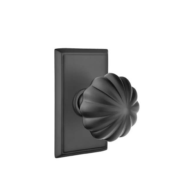 Emtek - Passage, Rectangular Rosette, Melon Knob, US19 - Flat Black