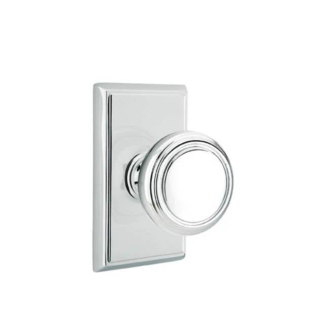 Emtek - Concealed, Privacy, Rectangular Rosette, Norwich Knob, US26 - Polished Chrome