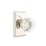 Emtek - Concealed, Privacy, Rectangular Rosette, Old Town Clear Knob, US14 - Polished Nickel