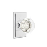 Emtek - Passage, Rectangular Rosette, Old Town Crystal Knob, US26 - Polished Chrome