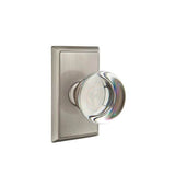 Emtek - Concealed, Privacy, Rectangular Rosette, Providence Crystal Knob, US15A - Pewter