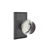 Emtek - Concealed, Privacy, Rectangular Rosette, Providence Crystal Knob, US19 - Flat Black