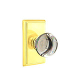Emtek - Concealed Fastener, Privacy, Rectangular Rosette, Providence Crystal Knob, US3NL - Unlacquered Brass