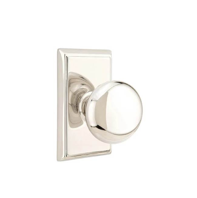 Emtek - Dummy, Rectangular Rosette, Providence Knob, US14 - Polished Nickel