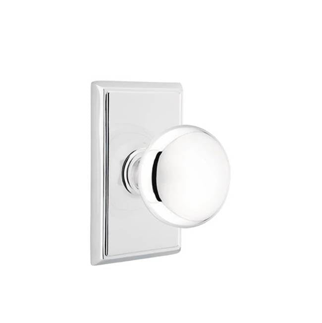 Emtek - Dummy, Rectangular Rosette, Providence Knob, US26 - Polished Chrome