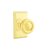 Emtek - Privacy, Rectangular Rosette, Ribbon and Reed Knob, US3 Lifetime - Polished Brass