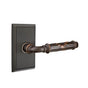 Emtek - Passage, Rectangular Rosette, Ribbon and Reed Lever, LH, US10B - Oil Rubbed Bronze