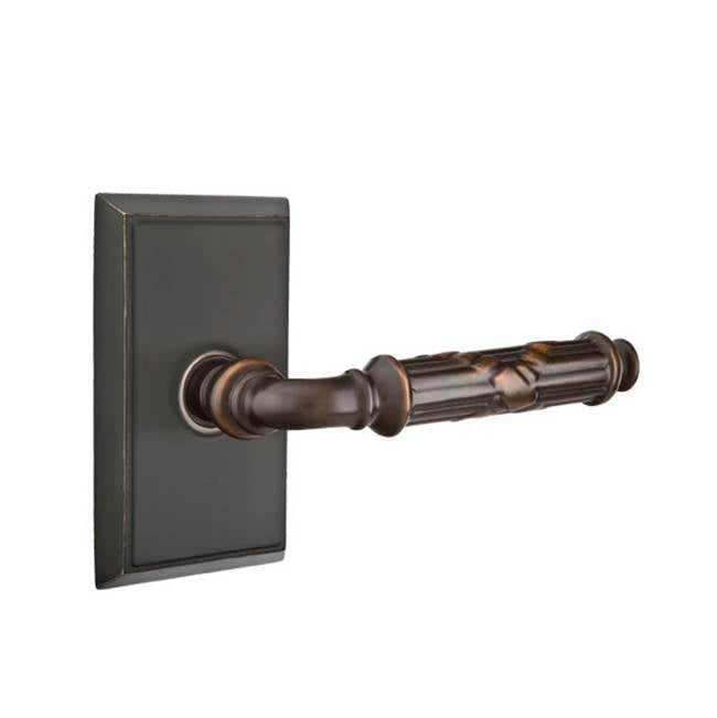 Emtek - Dummy, Rectangular Rosette, Ribbon and Reed Lever, US10B - Oil Rubbed Bronze
