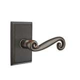Emtek - Privacy, Rectangular Rosette, Rustic Lever, RH, US10B - Oil Rubbed Bronze
