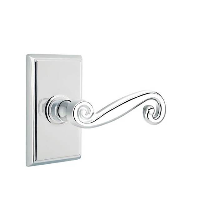Emtek - Dummy, Rectangular Rosette, Rustic Lever, US26 - Polished Chrome