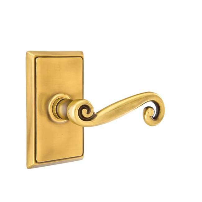 Emtek - Privacy, Rectangular Rosette, Rustic Lever, RH, US7 - French Antique