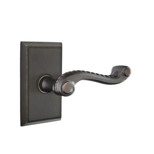 Emtek - Passage, Rectangular Rosette, Rope Lever, LH, US10B - Oil Rubbed Bronze