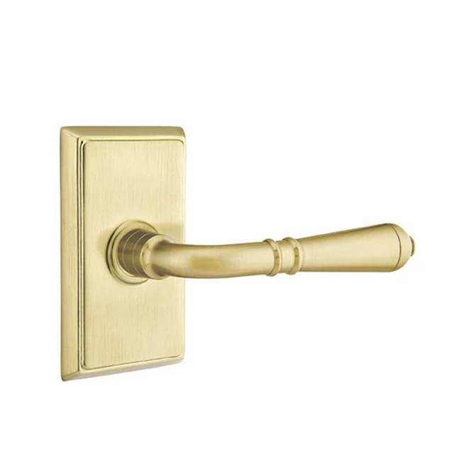 Emtek - Privacy, Rectangular Rosette, Turino Lever, LH, US4 - Satin Brass