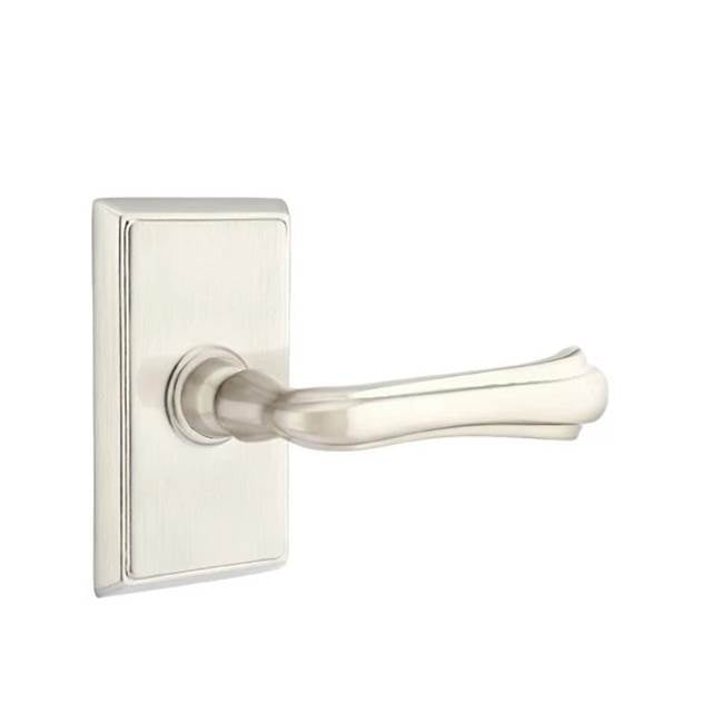 Emtek - Passage, Rectangular Rosette, Wembley Lever, RH, US15 - Satin Nickel