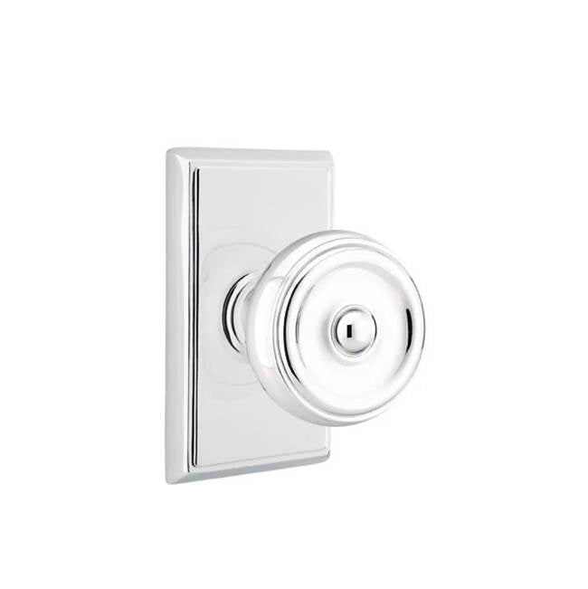 Emtek - Concealed, Passage, Rectangular Rosette, Waverly Knob, US26 - Polished Chrome