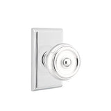 Emtek - Concealed, Passage, Rectangular Rosette, Waverly Knob, US26 - Polished Chrome