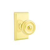 Emtek - Concealed Fastener, Privacy, Rectangular Rosette, Waverly Knob, US3NL - Unlacquered Brass