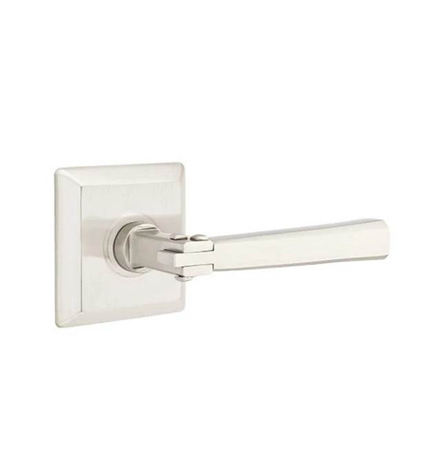 Emtek - Privacy, Quincy Rosette, Arts and Crafts Lever, LH, US15 - Satin Nickel