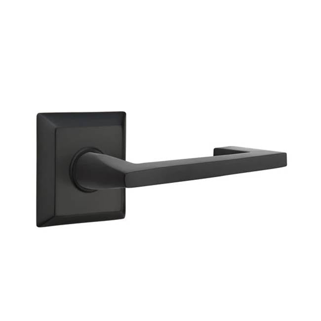 Emtek - Privacy, Quincy Rosette, Argos Lever, RH, US19 - Flat Black