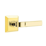 Emtek - Privacy, Quincy Rosette, Aston Lever, LH, US3NL - Unlacquered Brass
