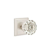 Emtek - Concealed, Privacy, Quincy Rosette, Astoria Clear Knob, US15 - Satin Nickel