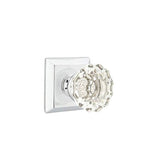 Emtek - Concealed, Privacy, Quincy Rosette, Astoria Clear Knob, US26 - Polished Chrome