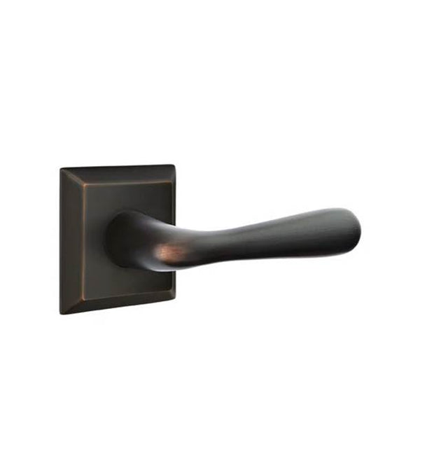 Emtek - Passage, Quincy Rosette, Basel Lever, RH, US10B - Oil Rubbed Bronze