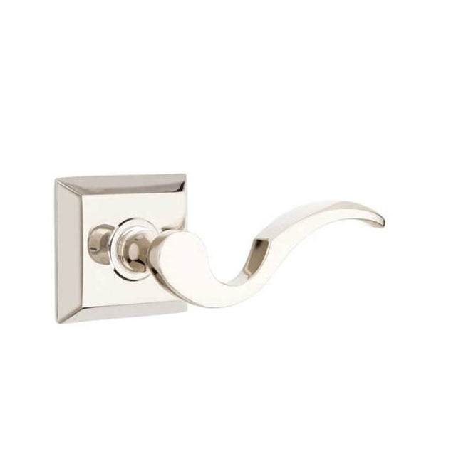 Emtek - Privacy, Quincy Rosette, Cortina Lever, RH, US14 - Polished Nickel