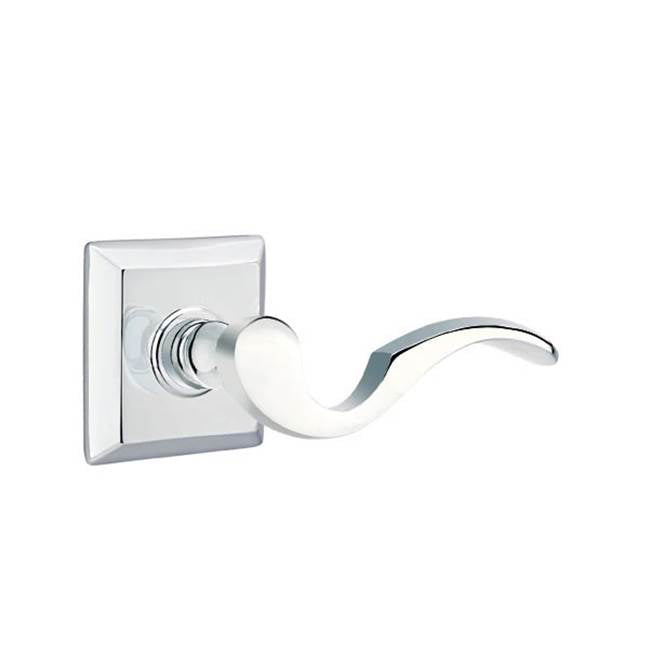 Emtek - Passage, Quincy Rosette, Cortina Lever, RH, US26 - Polished Chrome
