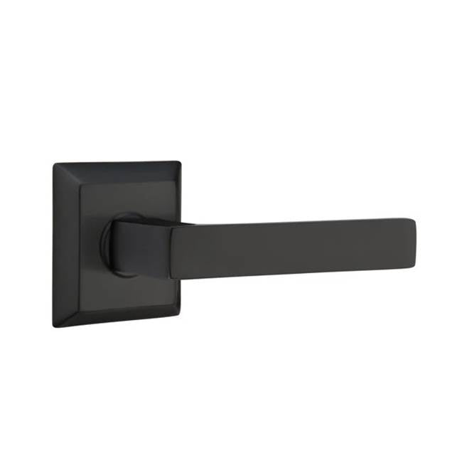 Emtek - Privacy, Quincy Rosette, Dumont Lever, RH, US19 - Flat Black