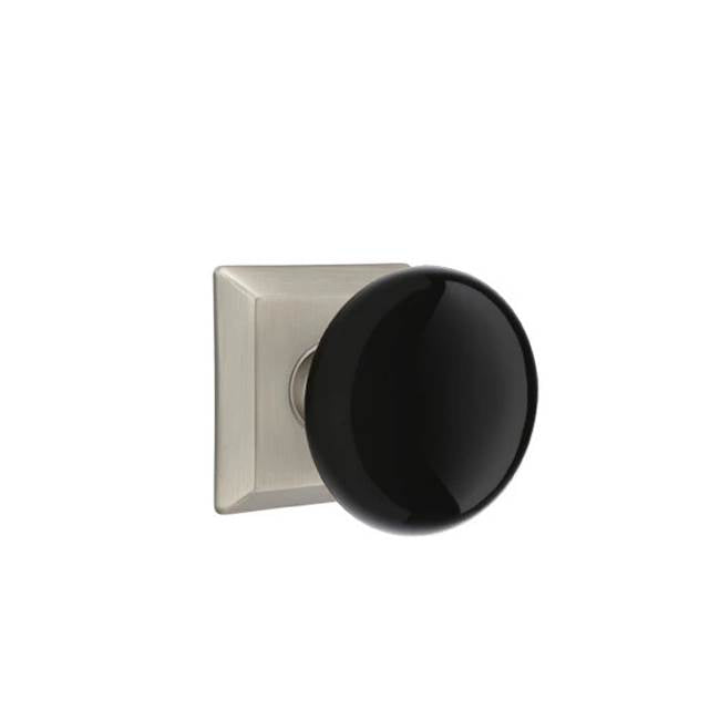 Emtek - Passage, Quincy Rosette, Ebony Knob, US15A - Pewter