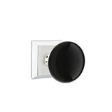 Emtek - Passage, Quincy Rosette, Ebony Knob, US26 - Polished Chrome