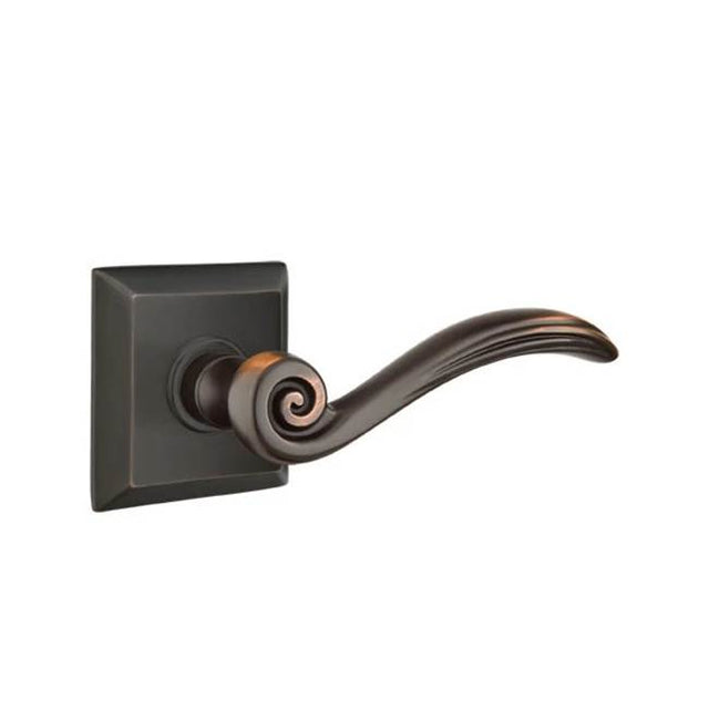 Emtek - Privacy, Quincy Rosette, Elan Lever, RH, US10B - Oil Rubbed Bronze