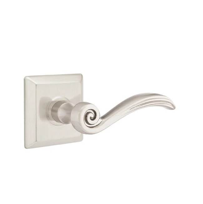 Emtek - Passage, Quincy Rosette, Elan Lever, RH, US15 - Satin Nickel