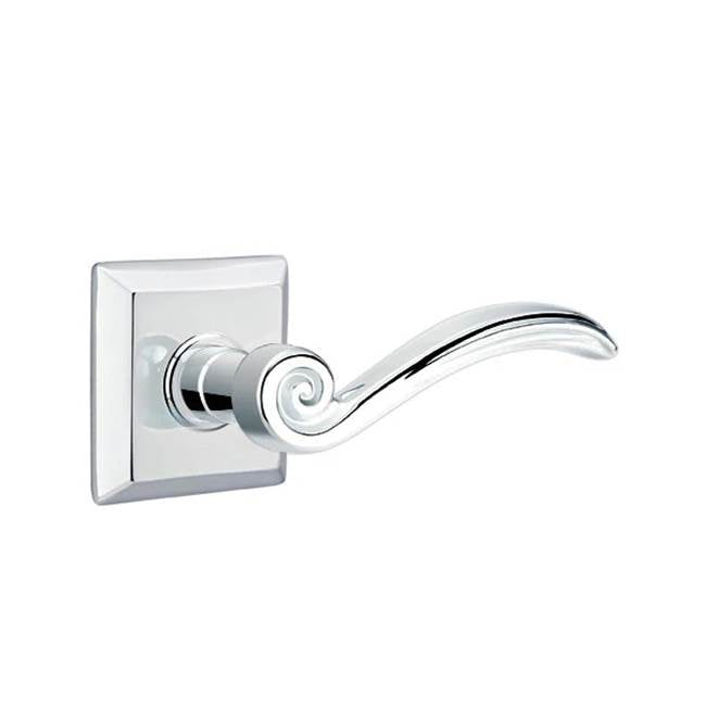 Emtek - Privacy, Quincy Rosette, Elan Lever, RH, US26 - Polished Chrome