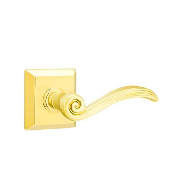 Emtek - Concealed, Privacy, Quincy Rosette, Elan Lever, US3 Lifetime - Polished Brass