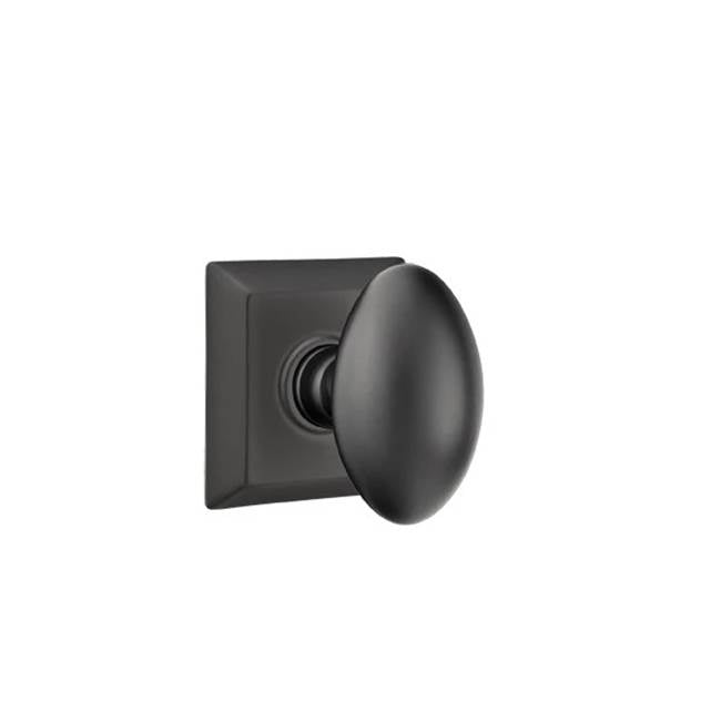 Emtek - Passage, Quincy Rosette, Egg Knob, US19 - Flat Black