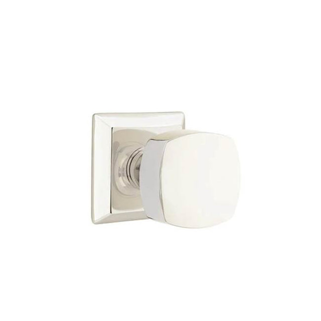Emtek - Privacy, Quincy Rosette, Freestone Knob, US14 - Polished Nickel