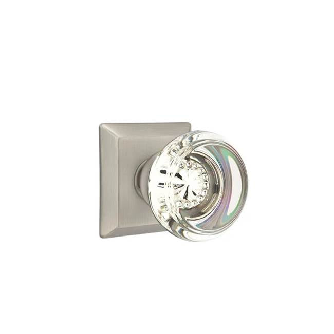 Emtek - Passage, Quincy Rosette, Georgetown Crystal Knob, US15A - Pewter