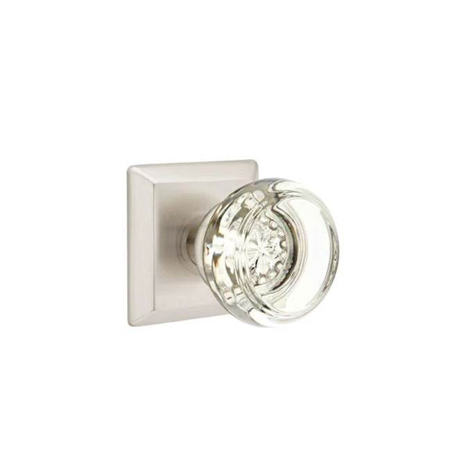 Emtek - Concealed, Privacy, Quincy Rosette, Georgetown Knob, US15 - Satin Nickel