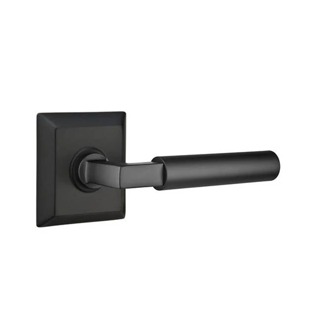 Emtek - Passage, Quincy Rosette, Hercules Lever, LH, US19 - Flat Black