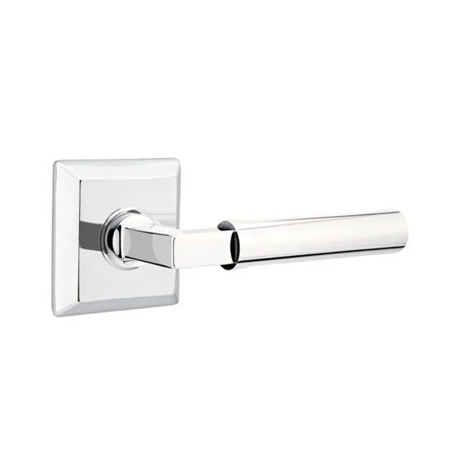 Emtek - Passage, Quincy Rosette, Hercules Lever, LH, US26 - Polished Chrome