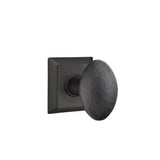 Emtek - Passage, Quincy Rosette, Hammered Egg Knob, US19 - Flat Black